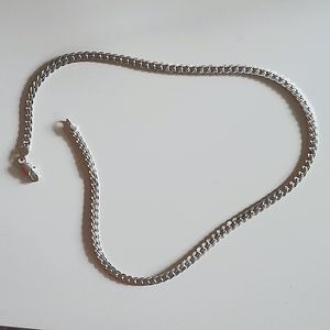.925 Sterling Silver Hammered Flat Cuban Style Chain